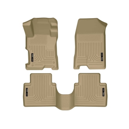 Husky Liners 98403 Weatherbeater Floor Mats Fit 2008-2012 Honda Accord 4-Door - Front/2nd Seat - Tan
