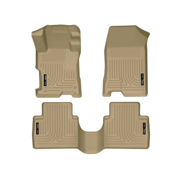 Husky Liners 98403 Weatherbeater Floor Mats Fit 2008-2012 Honda Accord 4-Door - Front/2nd Seat - Tan