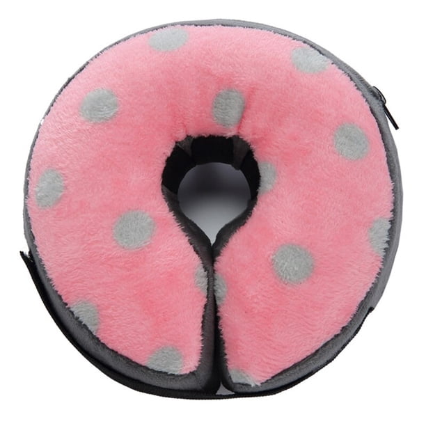 Collar inflable antimordedura para mascotas, cuello isabelino de felpa para gatos, perros y cachorros, protector de cuello de cono E para perros pequeños y grandes