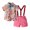 Pink, variant on Baby Boys Gifts Toddler Baby Boys Fashion Short Sleeve Blouse Tie Flower Retro Overalls Gentleman's Suit Going Out Outfits for Girls