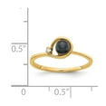 thumbnail image 2 of Solid 14k Yellow Gold 4mm Black Freshwater Cultured Pearl VS Diamond Ring Band Size 6.5 (.015 cttw.), 2 of 3
