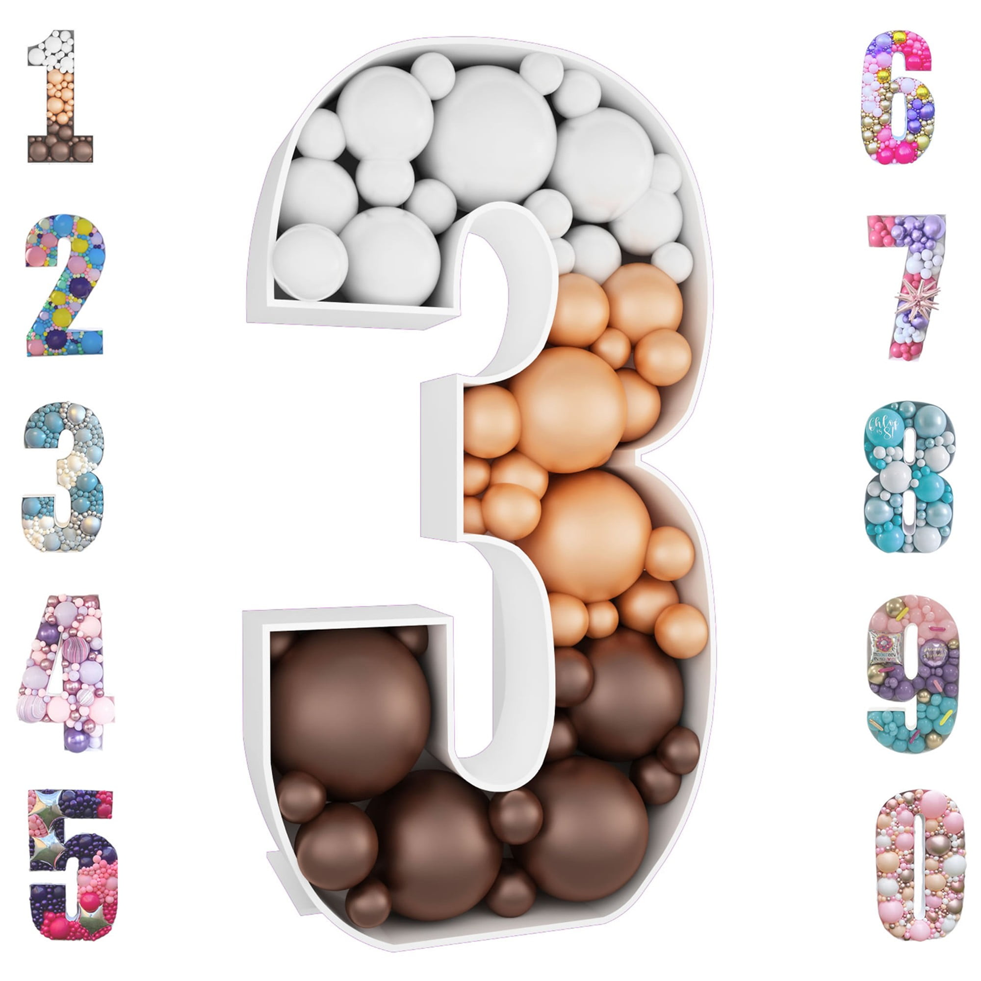 Mosaic Numbers for Balloons 4ft Marquee Numbers PreCut Light Up 4