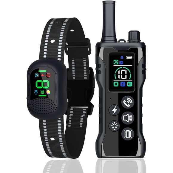 Collar de adiestramiento para perros - Collar de adiestramiento para perros de 4900 pies con control remoto, collar eléctrico impermeable IP67 con 4 modos de adiestramiento