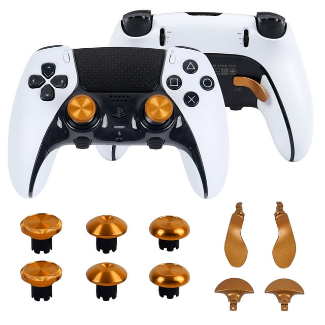 Compatible With PlayStation 5 Edge Controller - Metal High/Low Thumbstick Caps, PS5 Paddles & Back Buttons Kit