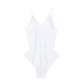thumbnail image 5 of VISgogo Lencería de peluche para mujer, Body de una pieza Babydoll, Ropa de dormir con escote en V profundo y elástico hueco de encaje, Ropa de dormir sexy con tirantes VISgogo  moda, 5 of 5