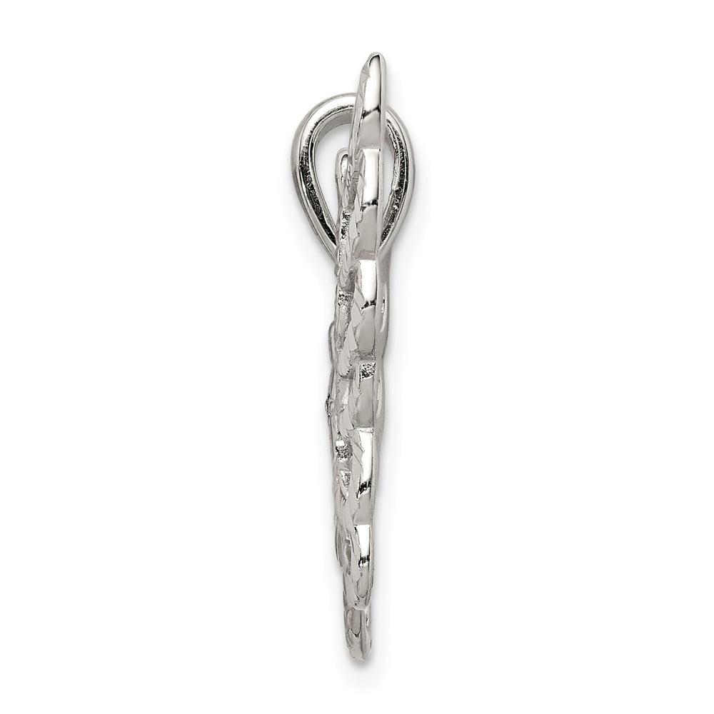 Sterling Silver Diamond-cut Butterfly Pendant QC9540