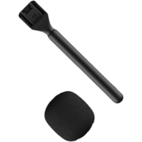 wqlpp-Wireless Microphone Interview Adapter, Classic Handheld Interview Microphone Mount for DJI for Rode for Sony Wireless Microphone (Black)