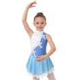 thumbnail image 3 of Aislor Girls Lyrical Ballet Dress Sleeveless Rhinestones Figure Ice Skating Leotard Dancewear Size 6-16 Light Blue 10, 3 of 7