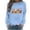 L0044 Light Blue, variant on Women's Funny Halloween Pumpkin Face Sweatshirt Slouchy Witch Shirt Long Sleeve Pullover Tops