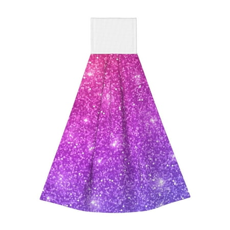 

Lukts Purple Glitter for Coral Fleece Velcro Towel Suitable for Bathroom Kitchen Hanging Absorbent Towel Household Items