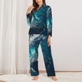 thumbnail image 2 of Balery Airplane Shark Conjunto de Pijama con Estampado para Mujer, Conjunto de Dos Piezas con Manga Larga, Ropa de Dormir Suave con Bolsillos, Pijamas Cómodos-Small, 2 of 7