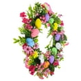 thumbnail image 5 of Colorful Eggs and Flowers Door Wreath Lambs Ear Garland Easter Bunny, 5 of 8