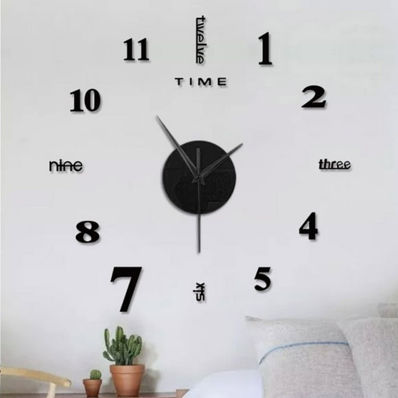 Fiudx Reloj de Pared Diy, Diseño de Espejo Sin Marco, Movimiento Silencioso, Fácil Instalación, Decoración para El Hogar y La Oficina, Dígitos Personalizables, Tamaño Grande de 50 Cm, Autoadhesivo, M