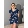 thumbnail image 5 of Ekouaer Pajamas Set for Women Short Sleeve Sleepwear Button Down Pjs Soft 2 Piece Lounge Sets, 5 of 6