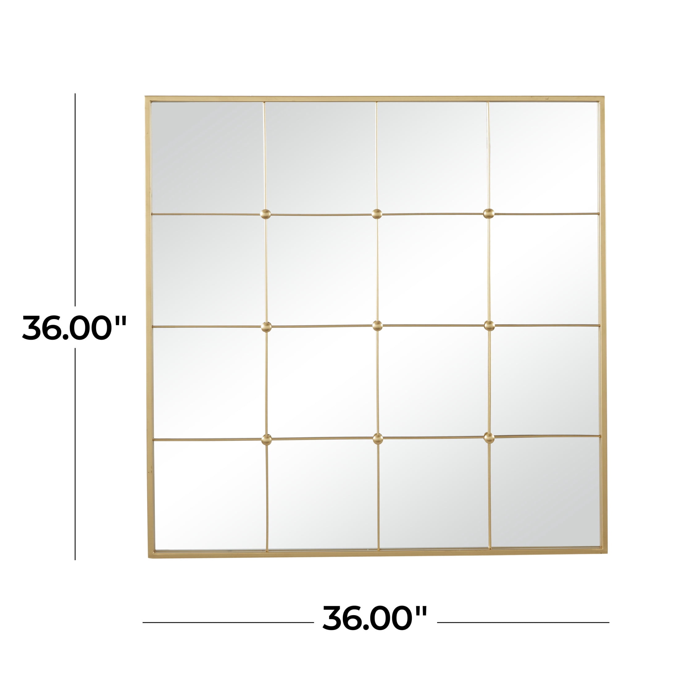 CosmoLiving by Cosmopolitan 36" x 36" Gold Window Pane Inspired Wall Mirror
