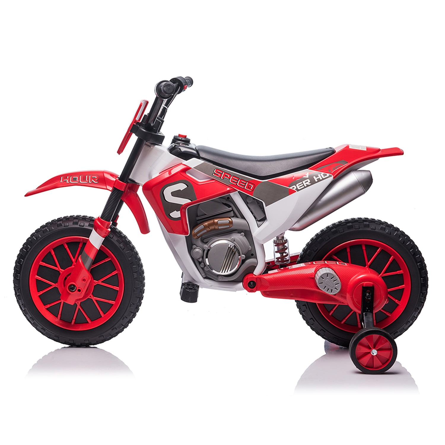CIPACHO 12V Kids Ride On Toy Motorcycle, Electric Motor Toy Bike with Training Wheels for Kids 3-6 Kids Car, Red