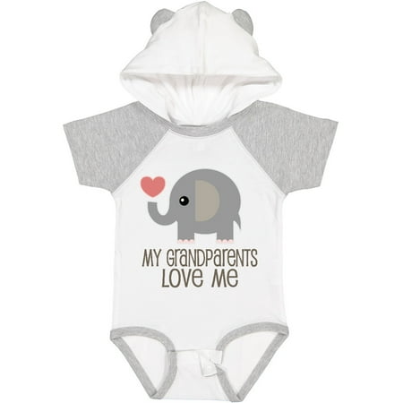 

Inktastic My Grandparents Love Me Elephant Gift Baby Boy or Baby Girl Bodysuit