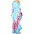 thumbnail image 4 of Sakkas Catia Women's Boho Casual Long Maxi Caftan Dress Kaftan Cover-up LougeWear - 1-Pink - One Size, 4 of 5