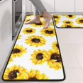 thumbnail image 2 of Kitchen Rugs Sets Of 2,White Yellow Sunflower Pattern Anti Fatigue Kitchen Mat Rugs Non Slip Washable,Decorative Kitchen Floor Mats for Kitchen,Sink,Laundry,17"x47"+17"x47", 2 of 5