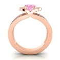 thumbnail image 4 of Diamond-Capitals 2.35 Carat Beautiful Oval Cut Pink Sapphire & Blue Sapphire Gemstone Wedding Ring for Ladies Solid 14K Rose Gold Size 4, 4 of 8