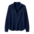 thumbnail image 7 of Comdrip Women's Long Sleeve Classic V Neck Pullover Sweater Casual Loose Fall Winter Knitted Fashion Formal Daily Wear Navy S, 7 of 7
