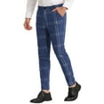 thumbnail image 5 of Lars Amadeus Men's Dress Plaid Slim Fit Flat Front Prom Checked Trousers, 5 of 6