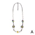 thumbnail image 1 of Clavicle Chain Combination Multi-Element Dice Volcanic Stone Skull Necklace Hip-Hop Gift, 1 of 1