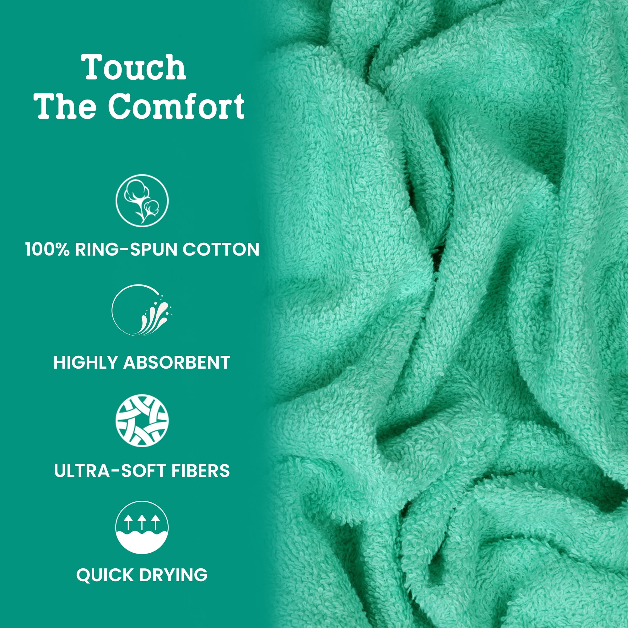 Casa Lino 4Pc Premium Bath Towels (54" x 27") - 100% Cotton, 400GSM, Ultra Soft & Absorbent (Sky Blue)