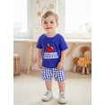 thumbnail image 3 of BemeyourBBs Toddler Baby Boy Back to School Outfit Baby First Day of School Kindergarten Outfit Baby Boy Summer Clothes Apple Embroidery Short Sleeve T Shirt and Plaid Shorts 2 Pcs Set, 3 of 9