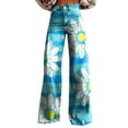 thumbnail image 2 of Blue Women's Casual Pants, 2025 New Summer Flower Wide Leg Pants Lightweight And Loose Casual Colorful Pants Imitation Jeans,Women's Casual Pants S, 2 of 4