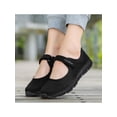 thumbnail image 5 of Ferndule Women's Walking Shoes Round Toe Casual Shoe Low Top Flats Hollow Out Magic Tape Mary Jane Sneakers Women Slip-on Comfort Black 5, 5 of 5