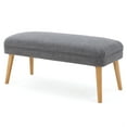 thumbnail image 4 of Luxury Comfort Light Grey Fabric Ottoman Stylish & Easy to Clean Living Room Bench, 4 of 8