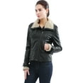 thumbnail image 4 of Jessie G. Women's "Jessica" Slim Fit Faux Leather Aviator Jacket, 4 of 5