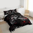 thumbnail image 3 of Homewish Dirt Bike 3-Piece Full Size Comforter Sets For Teens Boys Girls,Geometric Honeycomb Plaid Bedding Comforter Set,Extreme Sport Lightweight Bedding Sets,Lightweight Room Decor,Reversible, 3 of 8
