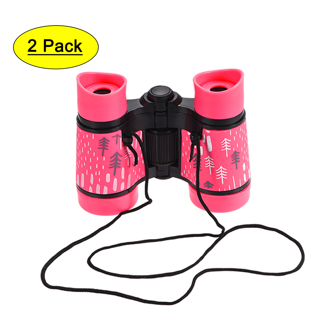 Uxcell 4X30 Compact Folding Shockproof Binoculars Pink with Neck Strap