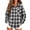 Dark Gray #24, variant on Women Oversized Plaid Shirt Long Sleeve Button Down Casual Shirts Button Front Chest Patch Pocket Relaxed Fit Blouses