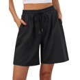 thumbnail image 1 of Bermudas Quenteen de cintura alta para mujer, color gris oscuro, 1 of 6