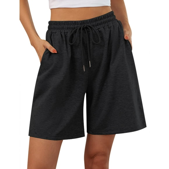 Bermudas Quenteen de cintura alta para mujer, color gris oscuro