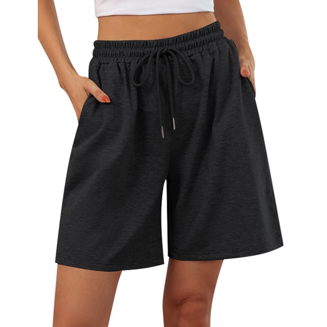 Bermudas Quenteen de cintura alta para mujer, color gris oscuro