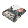 thumbnail image 3 of Owls and Flowers Throw Blanket 60" x 90" Soft and Warm Blankets for Couch Sofa and Bed, 3 of 7