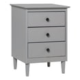 thumbnail image 1 of 3-Drawer Solid Wood Nightstand Accent Table - Gray, 1 of 6