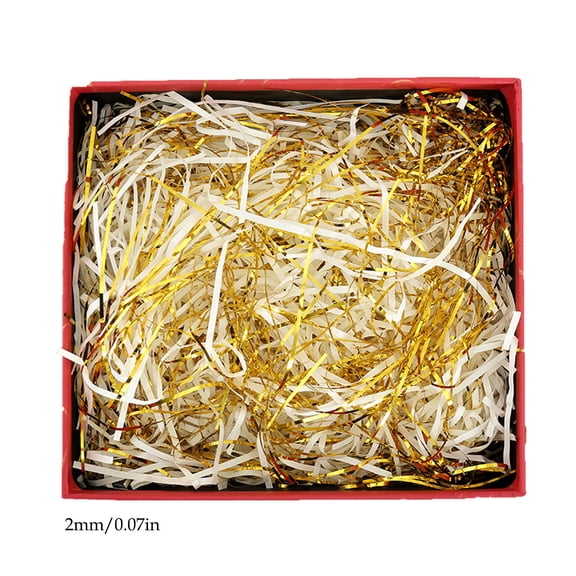 Shredded Paper Filler Crinkle Cut Paper Grass For Gift Boxes,100g Sparkling Crystal Gold Paper Shreds Raffia Tissue,Easter Baskets,Gift Wrapping & Basket Filling Gold