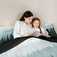 thumbnail image 5 of Feelyou Grey Blue Pine Tree Bedding Comforter Set, Jungle Plant Botanical Twin Comforter Sets, Nature Scenery Print Reversible Bedding Set, Super Cozy Room Decor, 2 Pieces, 5 of 8