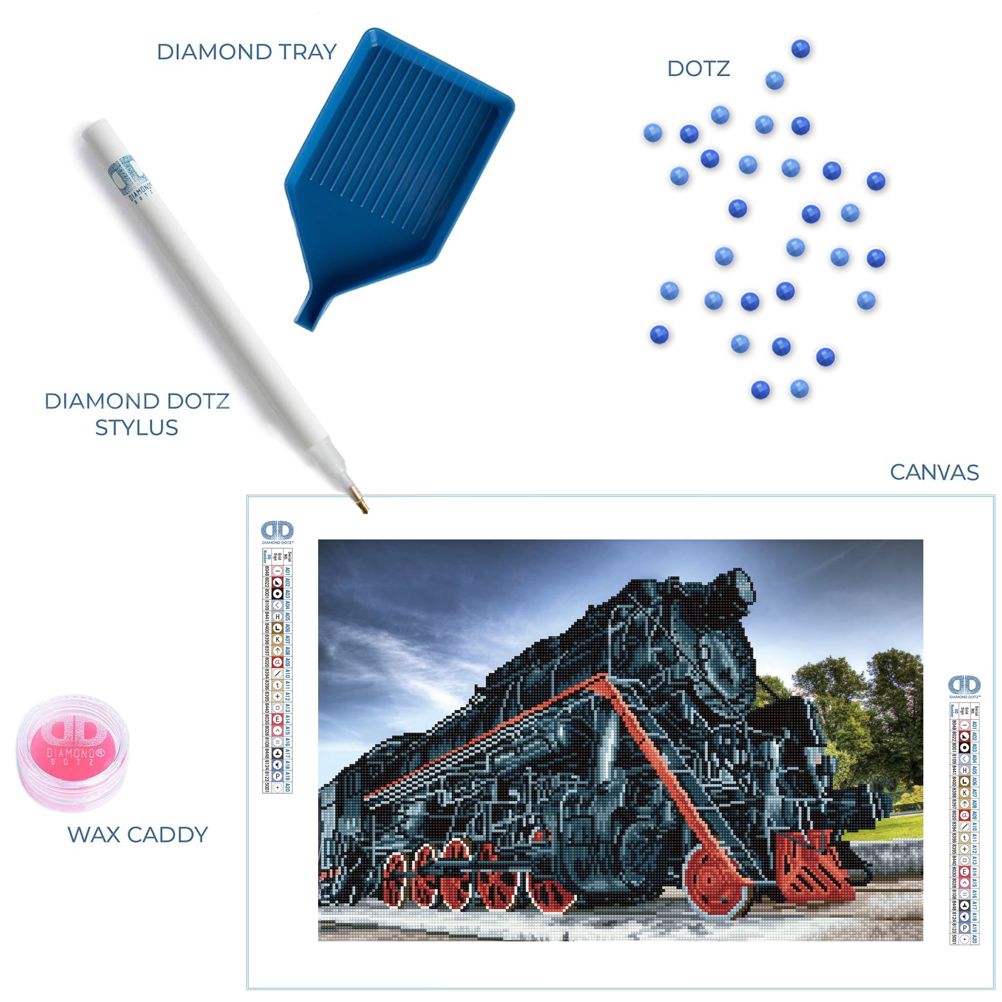 Diamond Dotz Magnificent Engine Train Diamond Painting Kits for Adults - Diamond Art Kits a Relaxing Creative Craft Kit with Dotz Gems 15.8"x23.6"