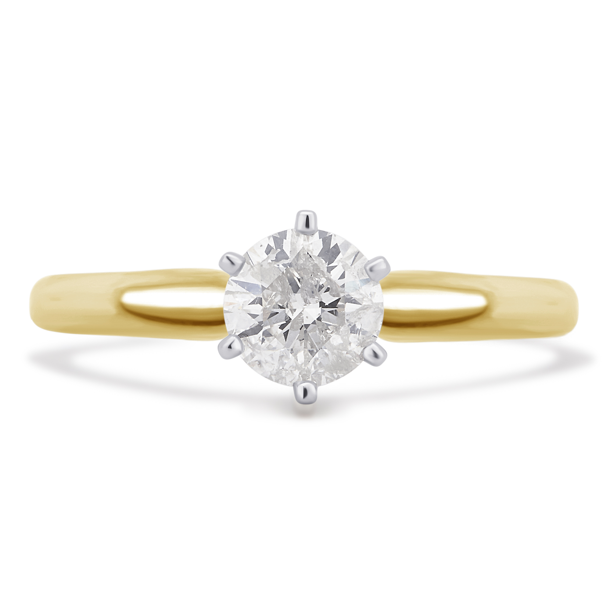 1/3 Carat T.W. Round Diamond 14K Yellow Gold Solitaire Engagement Ring