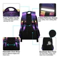 thumbnail image 4 of FORMRS Unisex Backpack Elementary School Travel Bookbag with Reflective Stripes, Pink Digital Art, 4 of 7