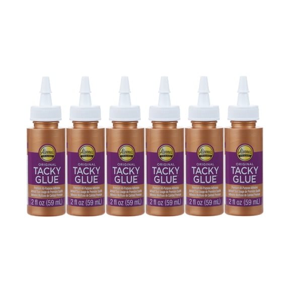 Aleene's Original Tacky Glue 2 fl oz 6 pack, Premium All-Purpose Adhesive, Dries Clear