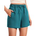thumbnail image 1 of Shorts CRZ YOGA de Algodón Cómodos con Cordón Verde Talla L, 1 of 4