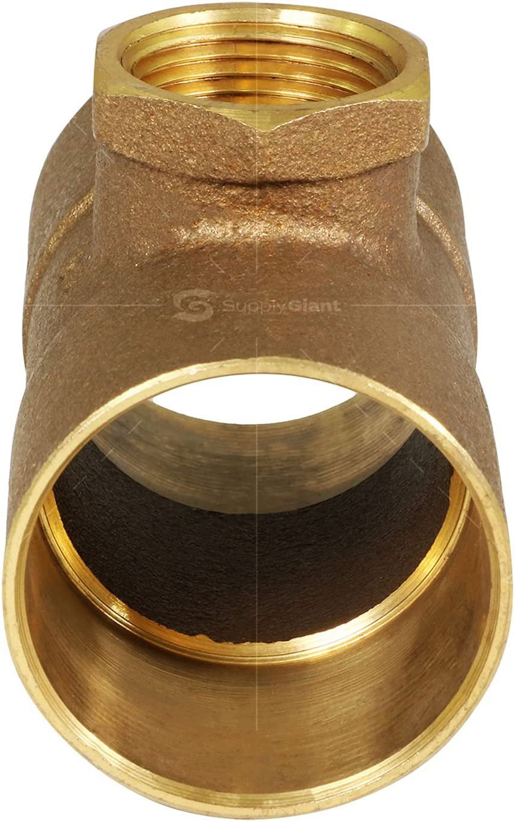 Supply Giant CCFT1213-NL CXCXF Lead Free Cast Brass Tee Fitting with Solder Cups and Female Threaded Branch, 1-1/2" x 1-1/2" x 3/4" - image 2 of 6