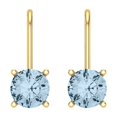 thumbnail image 3 of Clara Pucci 2Ct Natural Aquamarine Round Cut VVS1 Lever Back Drop Dangle 14k Solid hypoallergenic Gold Designer Earrings For March, 3 of 7